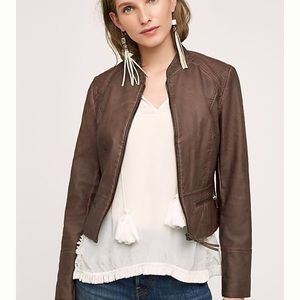 Anthropologie Vegan Leather Jacket Small Petite